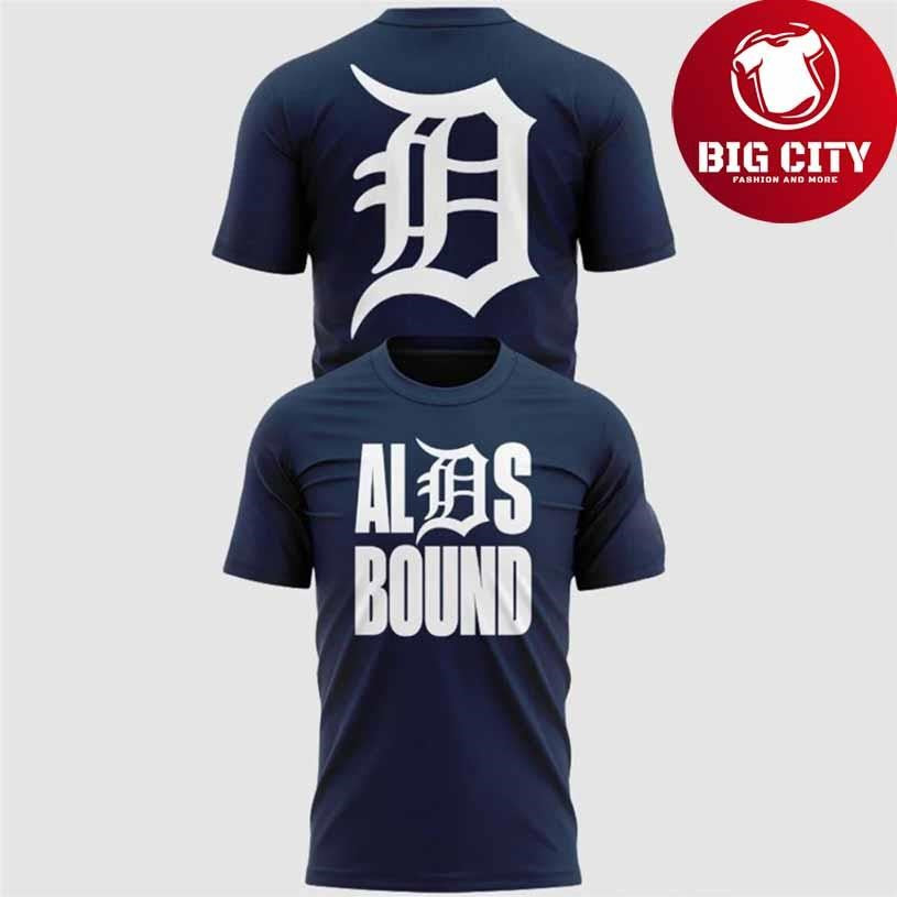 Tigers Baseball ALDS Bound Navy 2025 Logo Two-Sided Shirt