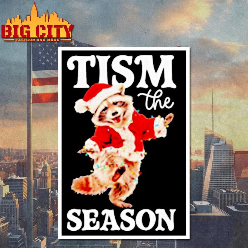 Tism The Season Raccoon Christmas Autism Awareness Shirt