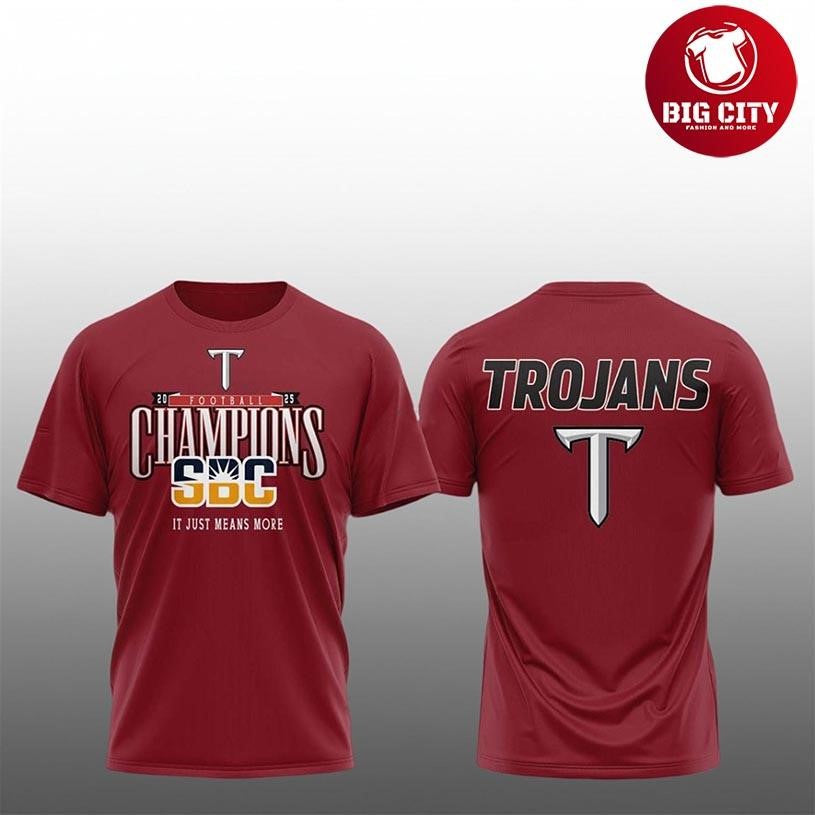 Troy Trojans Sun Belt Champions 2025 Two Sided Shirt