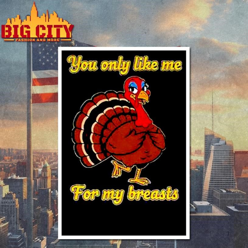Turkey you only like me for my breasts cartoon shirt