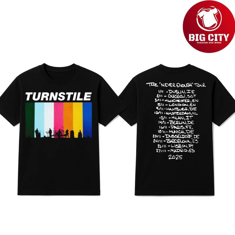 Turnstile Tour Europe & UK 2025 Two Sided Shirt