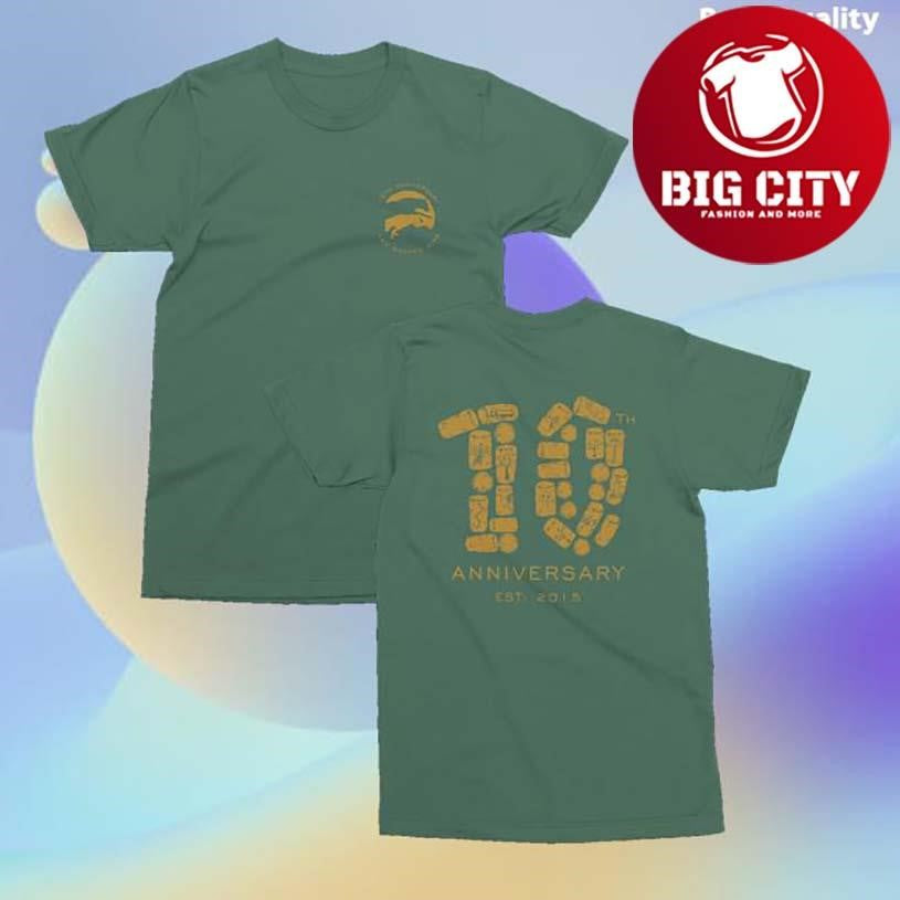 Two Wolves Wine 10 Year Anniversary Cork Two Sided Shirt