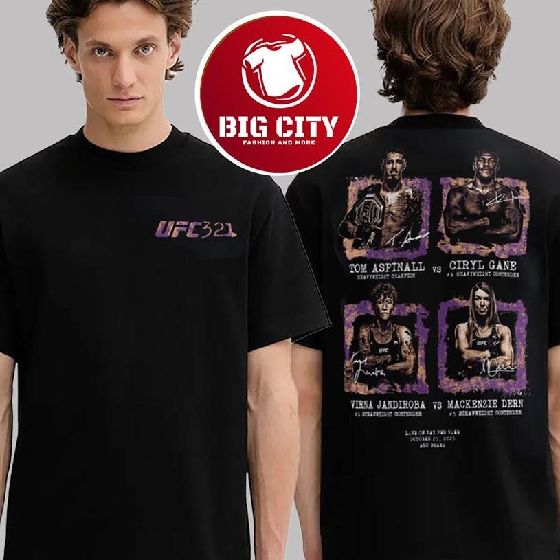UFC 321 Matchup In Abu Dhabi On October 25 2025 New Two Sided Shirt