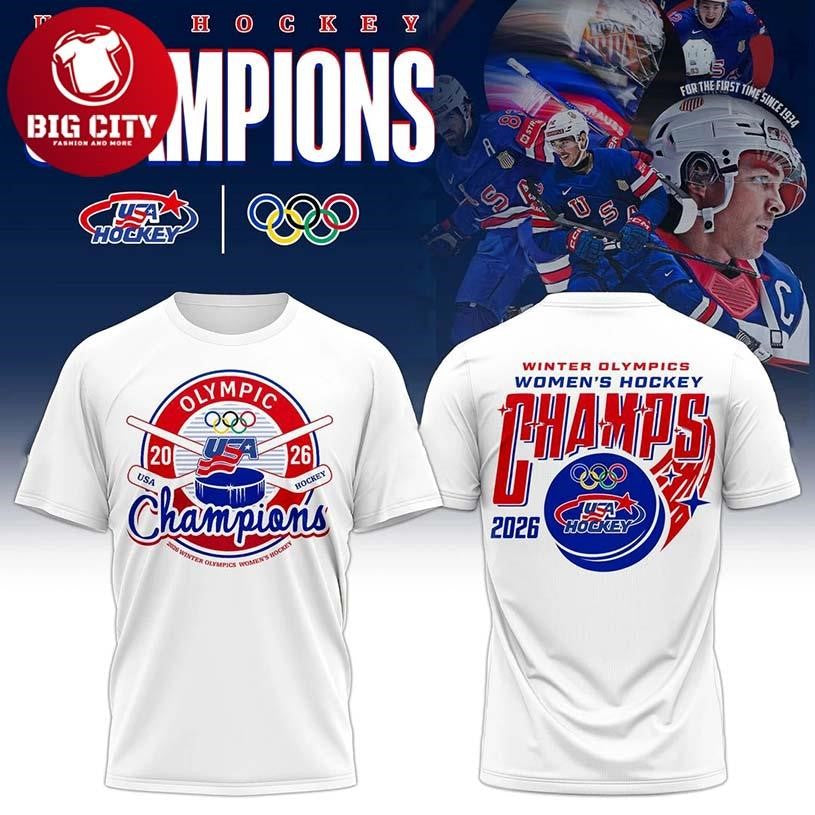 USA Hockey 2026 Women Olympic Champs Limited Edition Two Sided Shirt