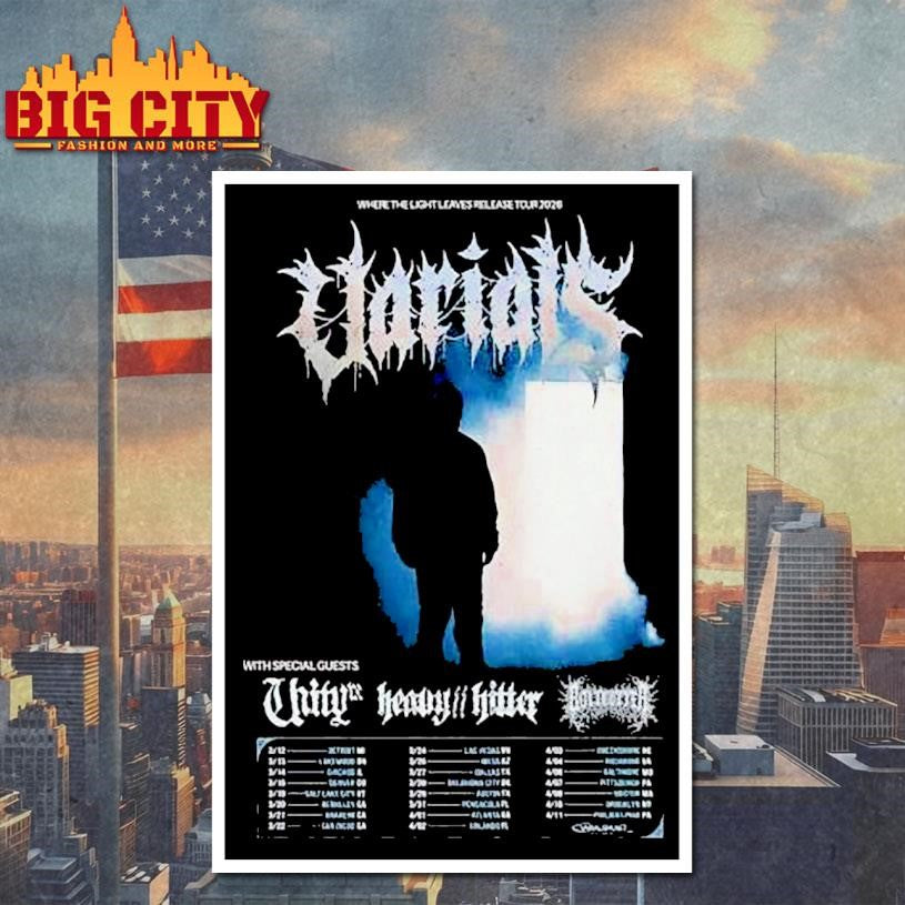 Varials Where The Light Leaves Release Tour 2026 Shirt
