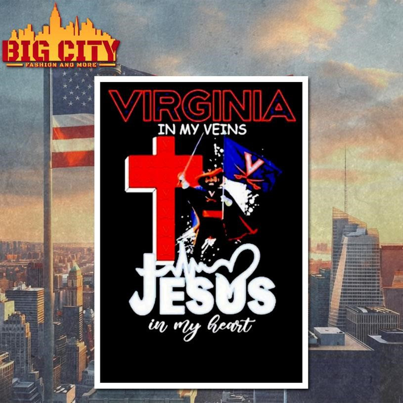 Virginia Cavaliers In My Veins Jesus In My Heart Mascot Shirt