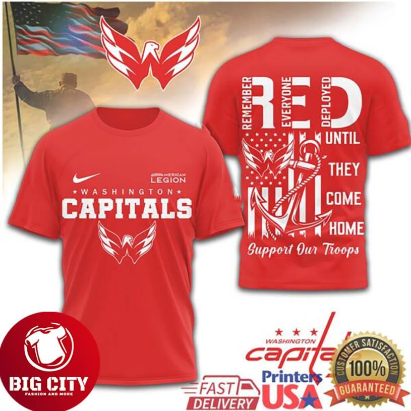 Washington Capitals Official NHL Red Friday Two Sided Shirt