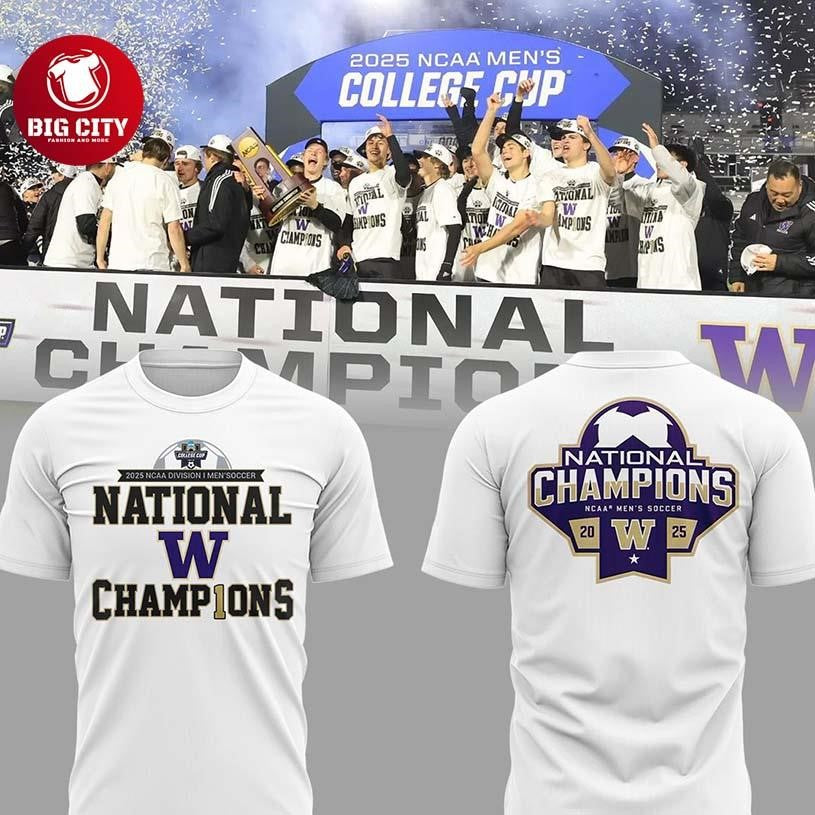 Washington Huskies NCAA Men’s Soccer National Champions 2025 Two Sided Shirt