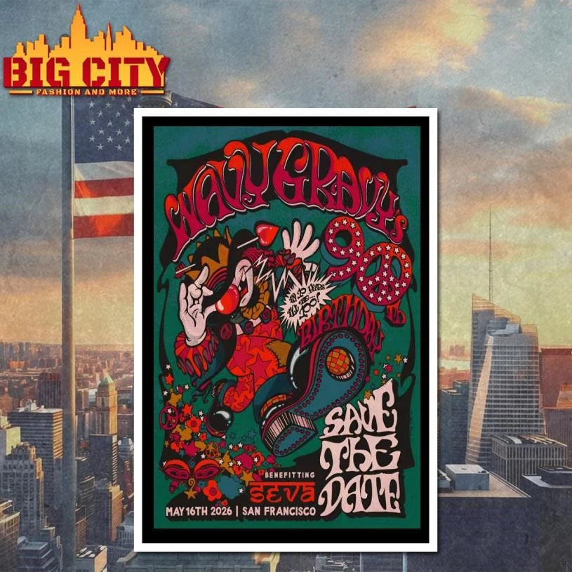 Wavy Gravy’s 90th Birthday San Francisco CA 5-16-2026 Poster Shirt