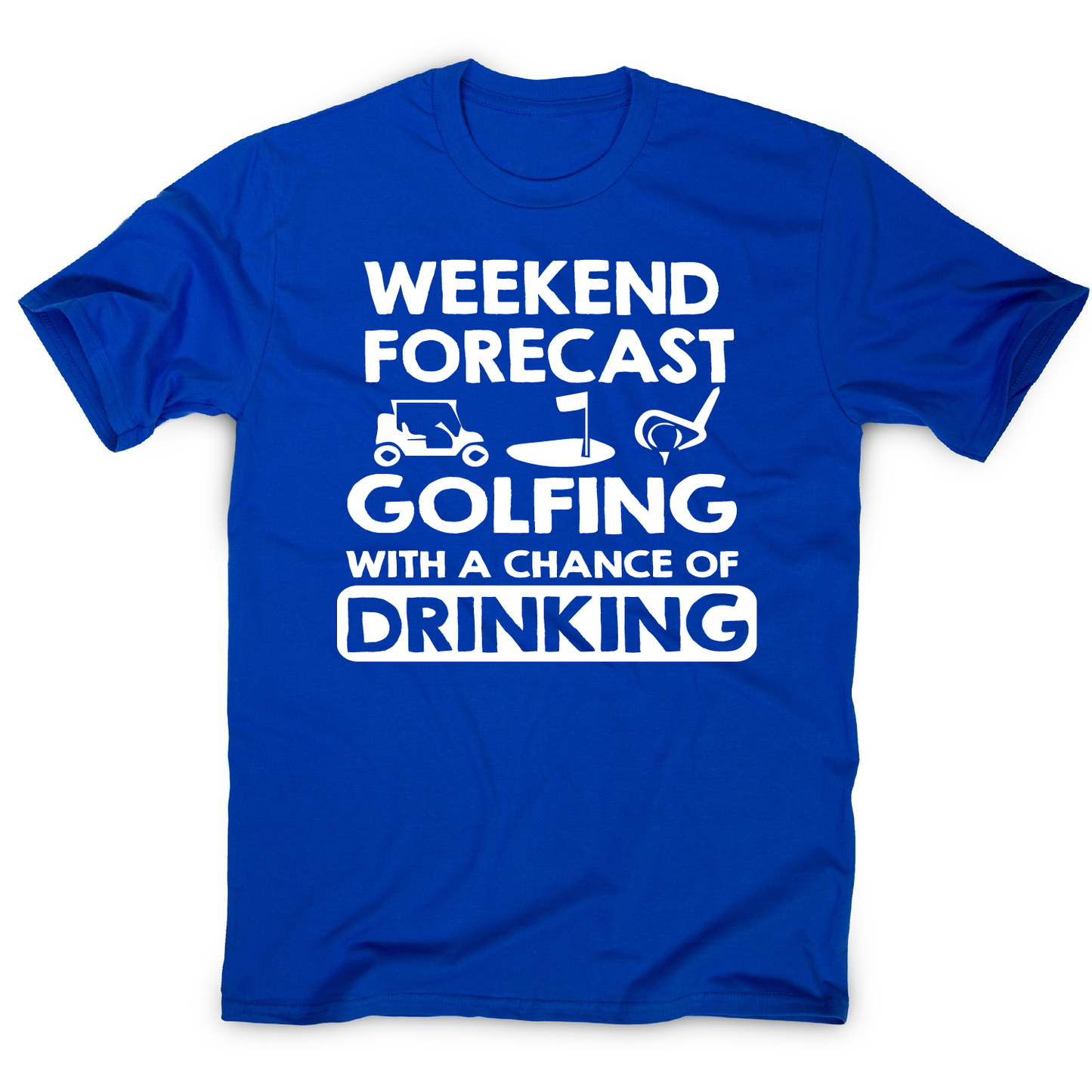 Weekend forcast golfing funny golf drinking t-shirt men's