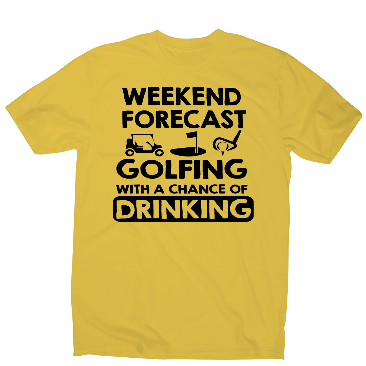 Weekend forcast golfing funny golf drinking t-shirt men's