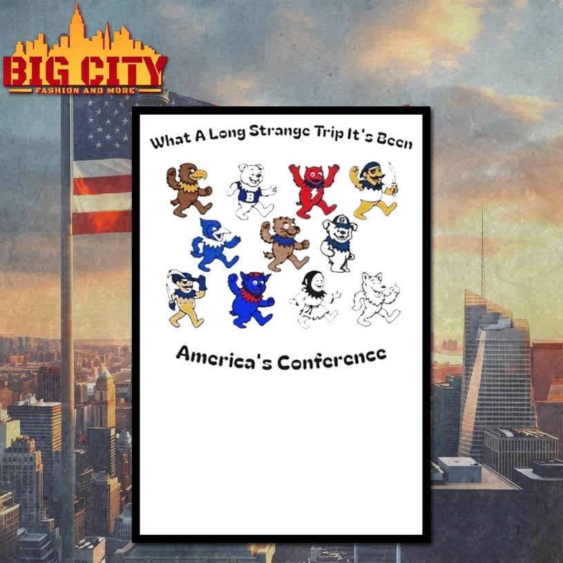 What A Long Strange Trip Its Been Americas Conference Big East X Grateful Dead Style Concert Shirt