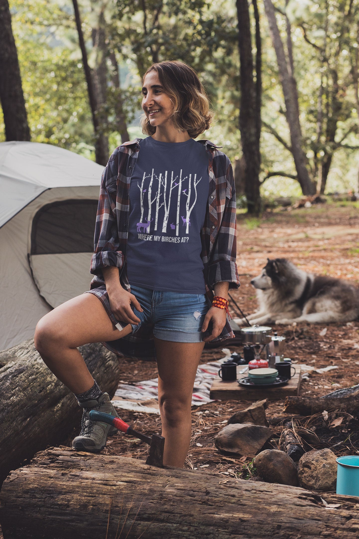 Where My Birches At Colorful With Critters Unisex T-shirt