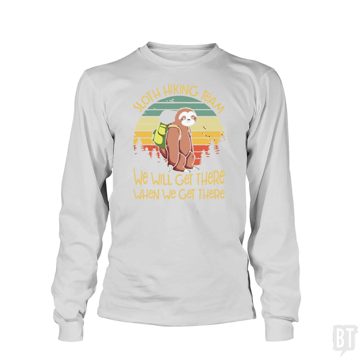 Funny Sloth Hiking Team #2 Long Sleeve