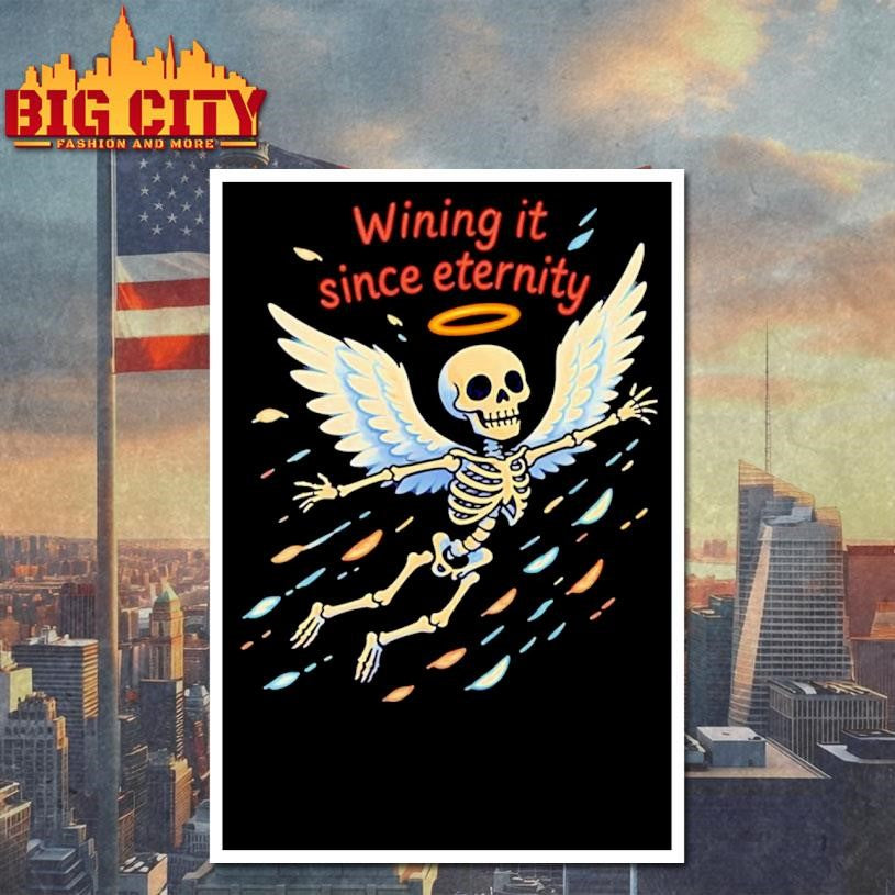 Winging It Angel Skell Awkward Flying Skeleton Meme Shirt