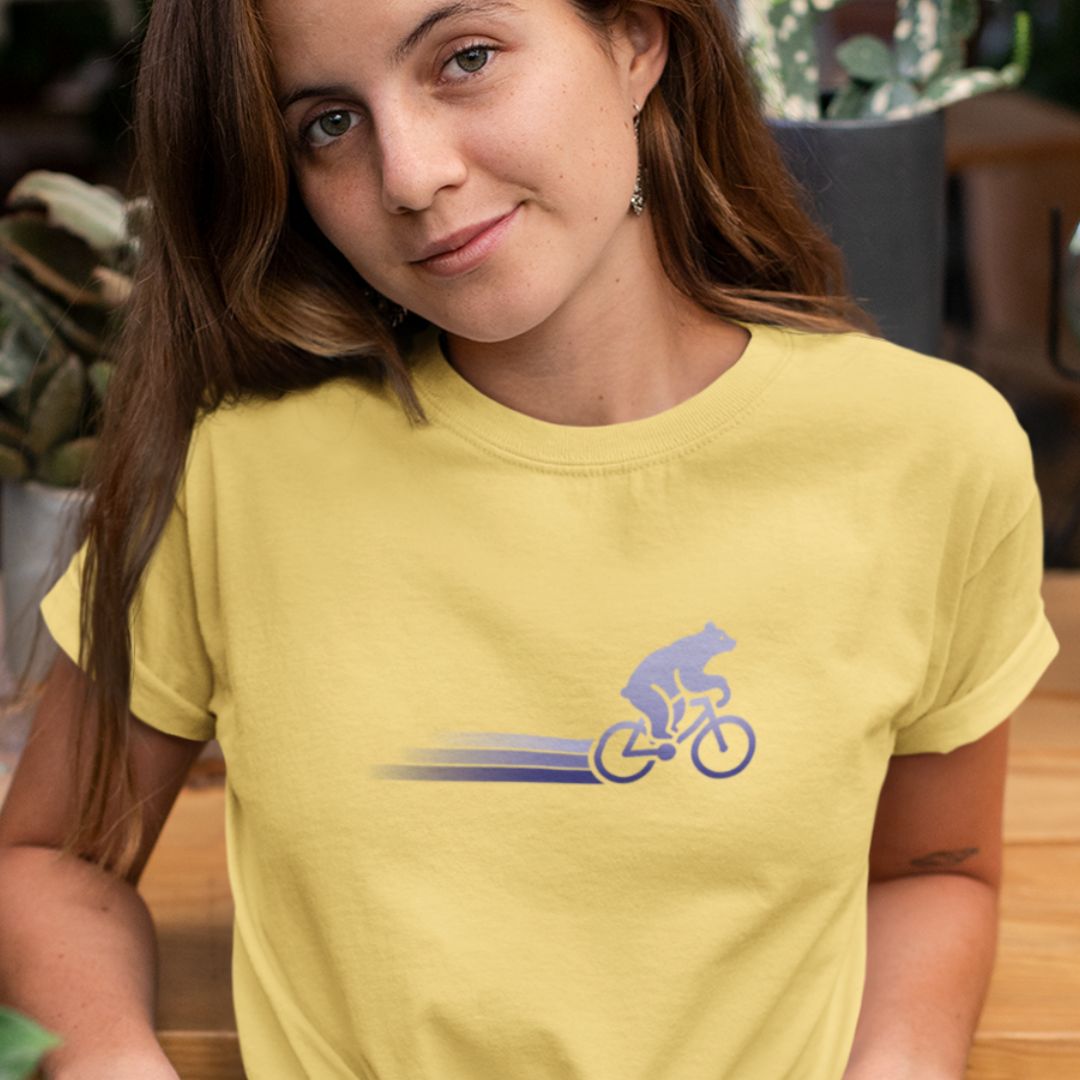 Woodland Cyclist Bear - Unisex T-shirt