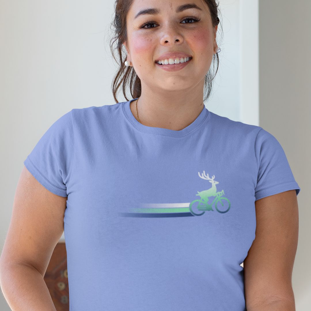 Woodland Cyclist Deer - Unisex T-shirt