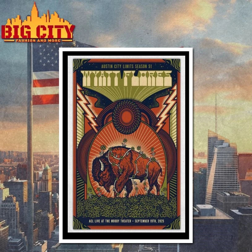 Wyatt Flores Moody Theater Texas Poster shirt