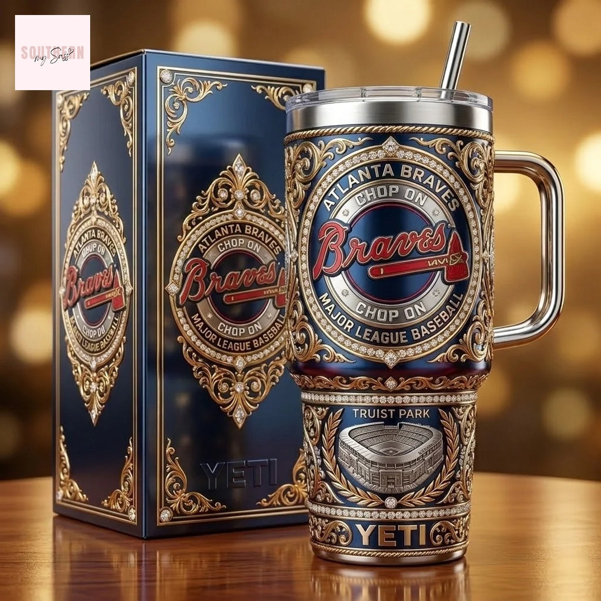 Atlanta Braves Chop On Major League Baseball Tumbler