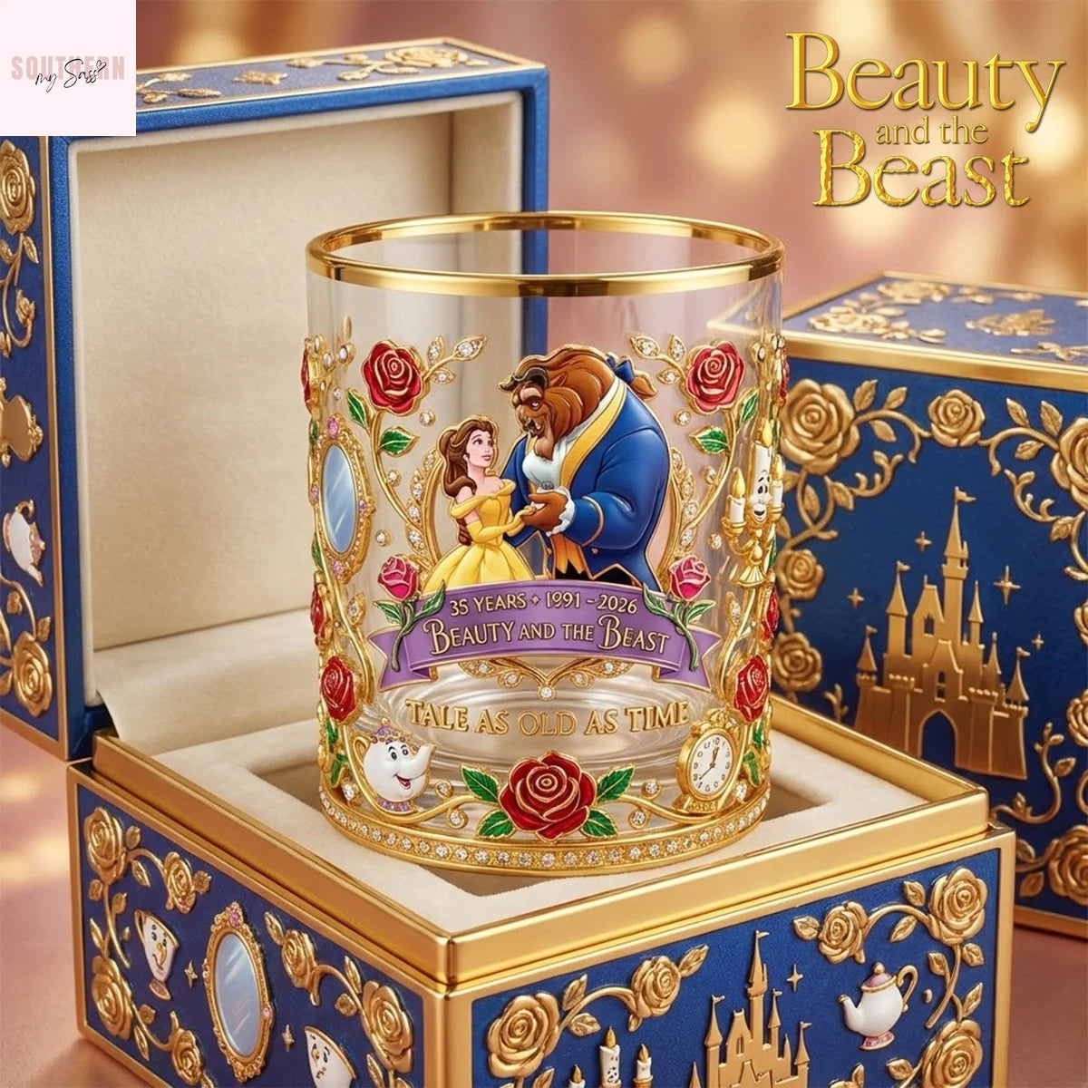 Beauty And The Beast 35th Anniversary 2026 Whiskey Glass