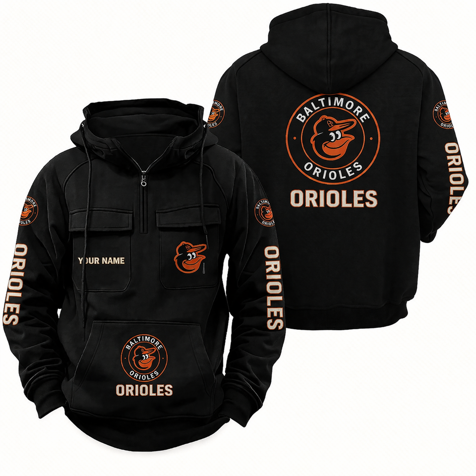 Baltimore Orioles Custom Cargo Hoodie, Baseball Team Hoodie