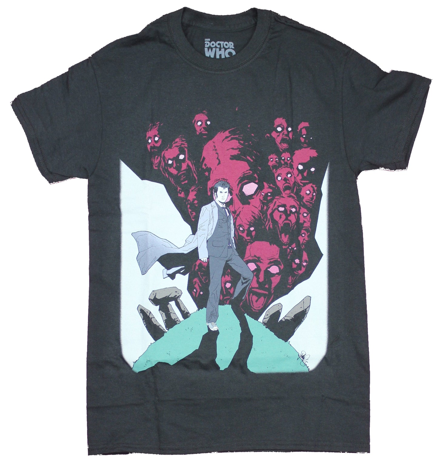 Doctor Who Mens T-Shirt - Dark Horrors Behind the Tenth Doctor
