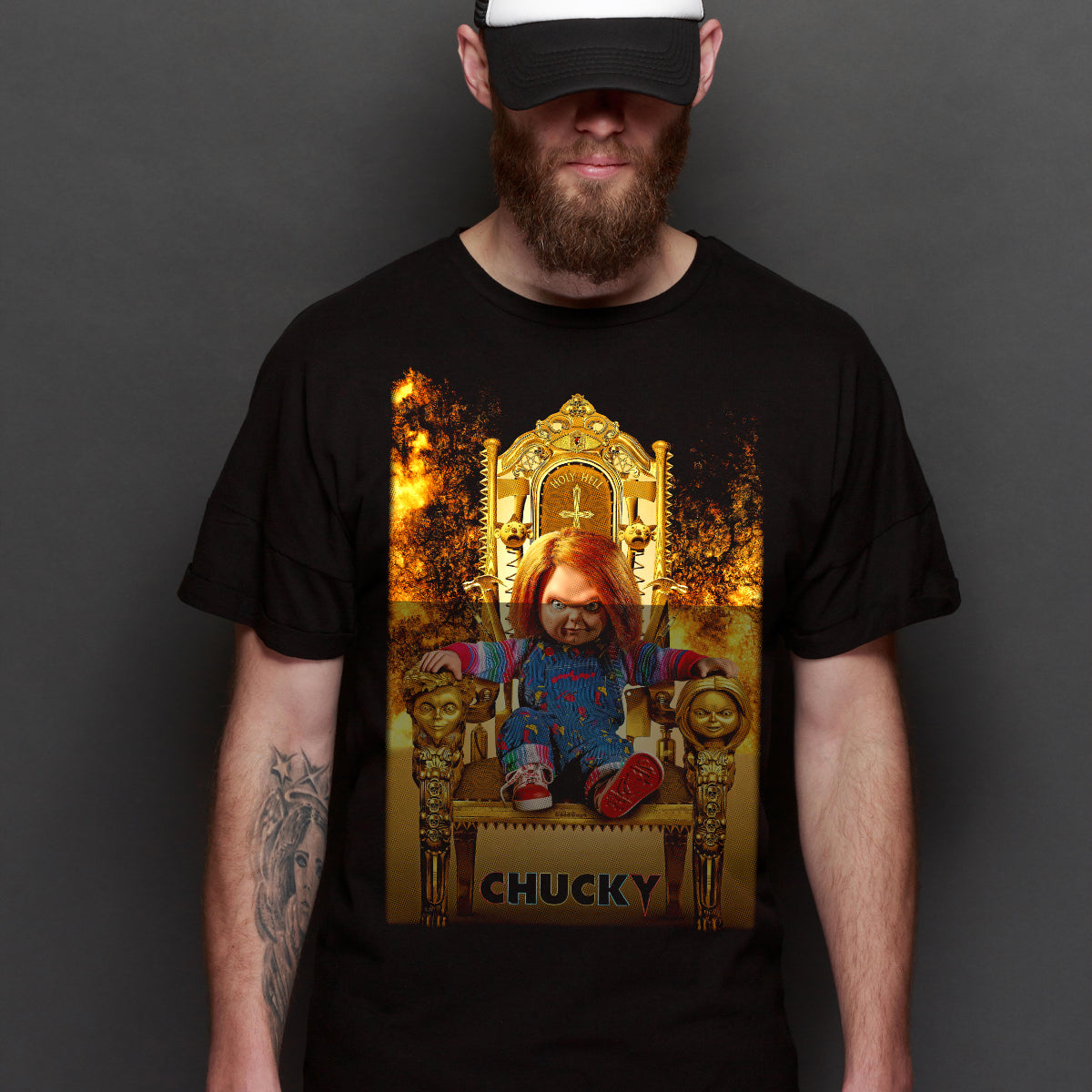 Chucky Horror Movie V2 T-Shirt Cotton Block Tee