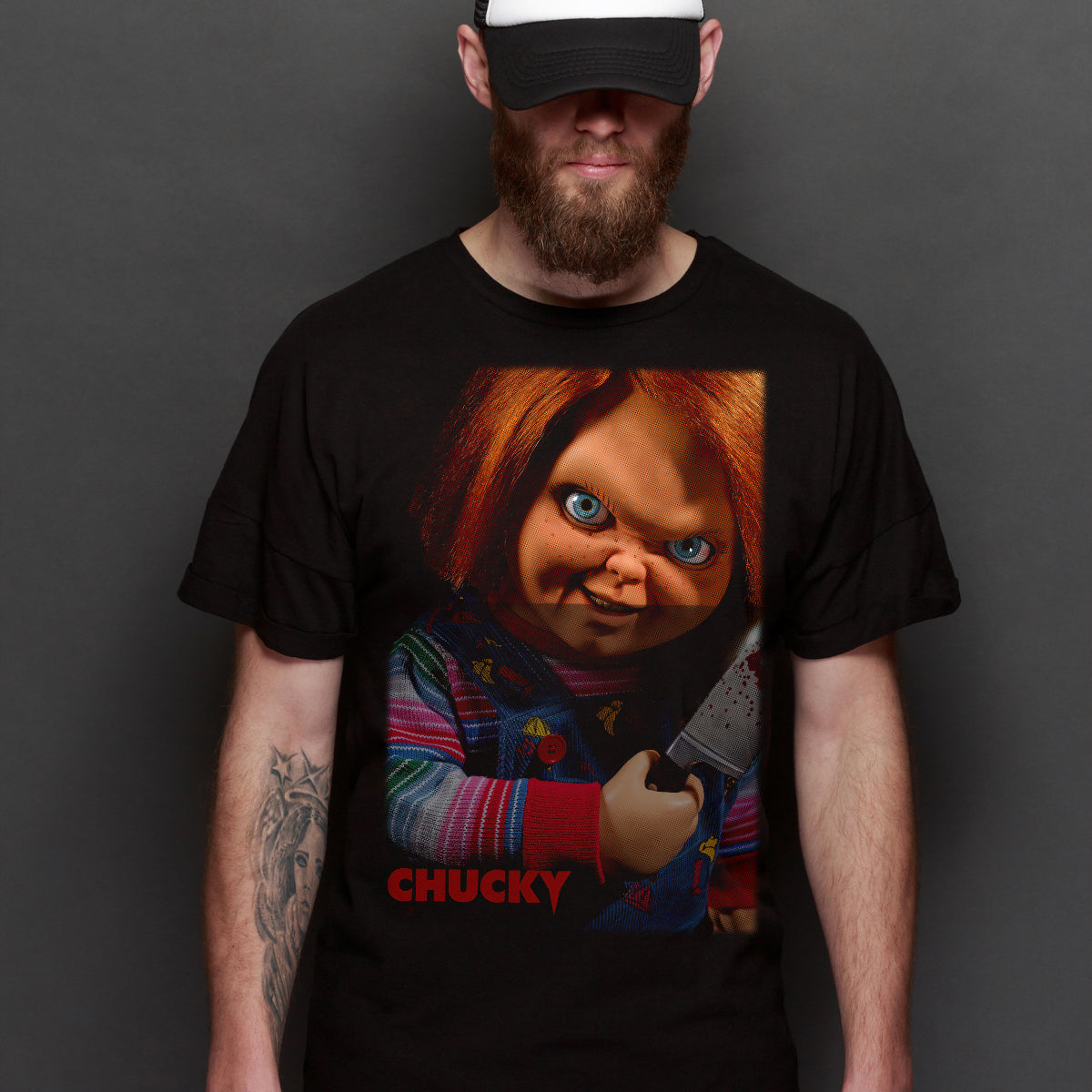 Chucky Horror Movie T-Shirt Cotton Block Tee