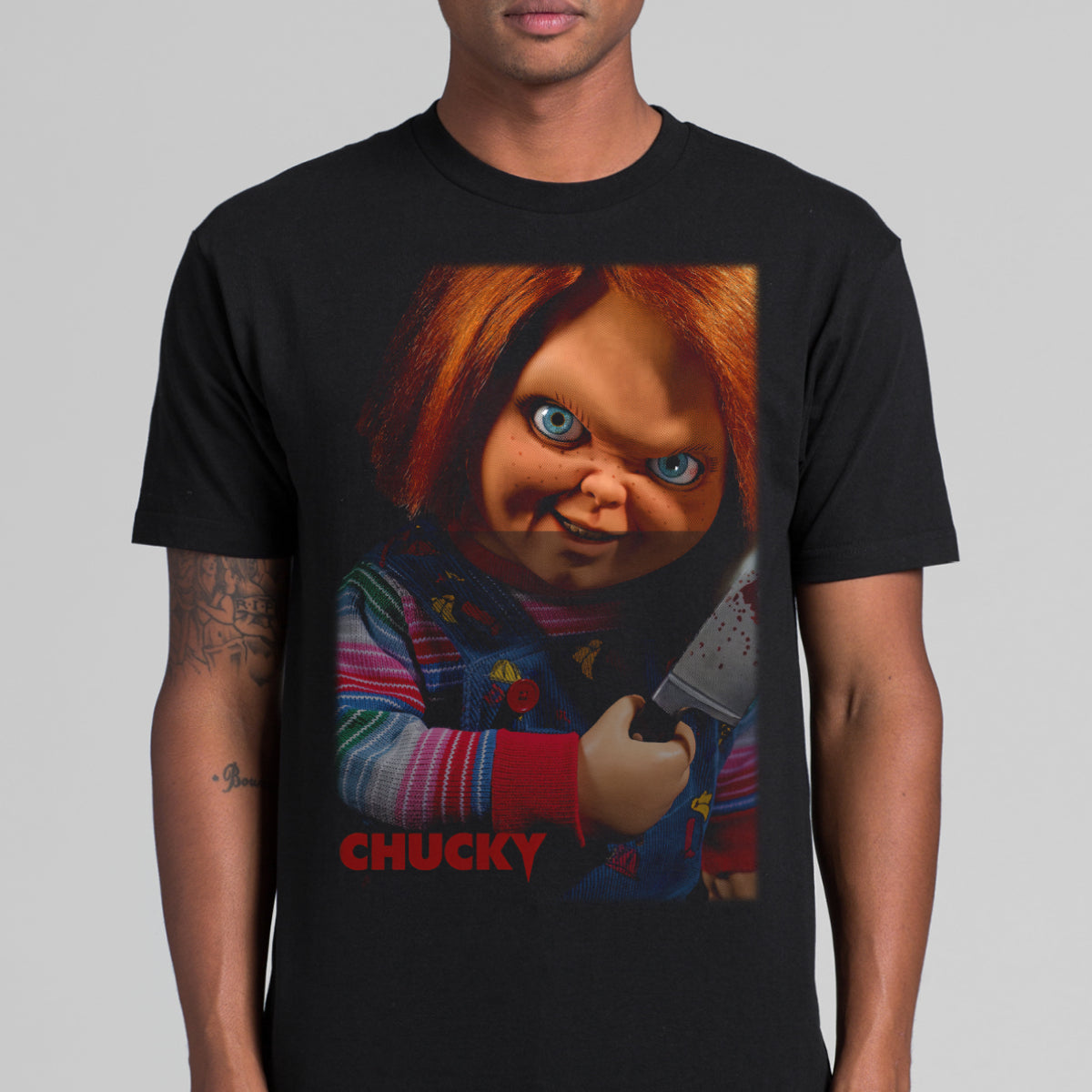 Chucky Horror Movie T-Shirt Cotton Block Tee