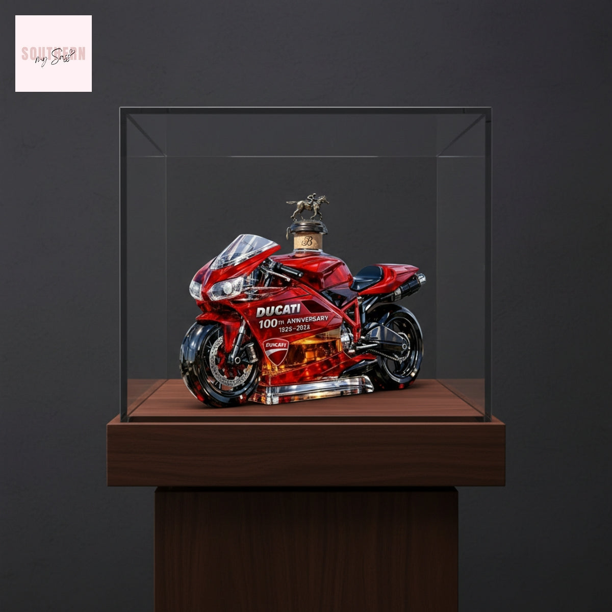 Ducati 100th Anniversary 1926-2026 Collectible Motorcycle Whiskey Bottle