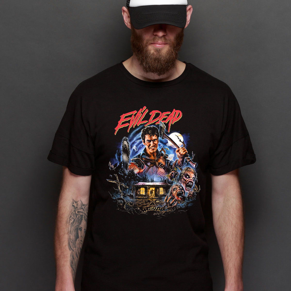 The Evil Dead Horror Movie T-Shirt Cotton Block Tee