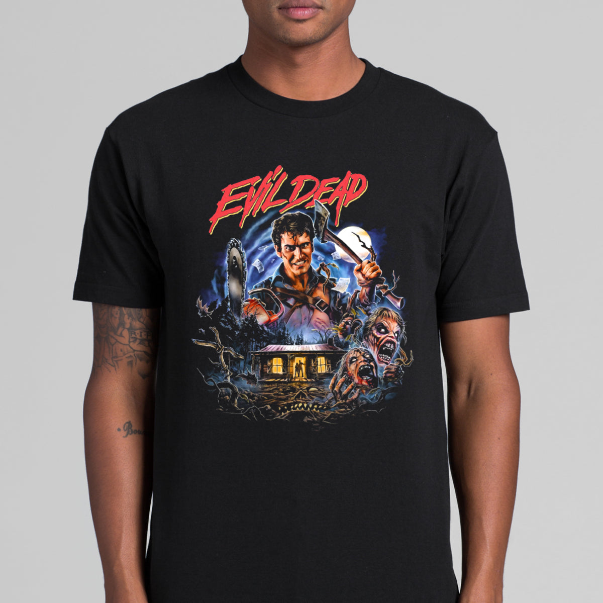 The Evil Dead Horror Movie T-Shirt Cotton Block Tee