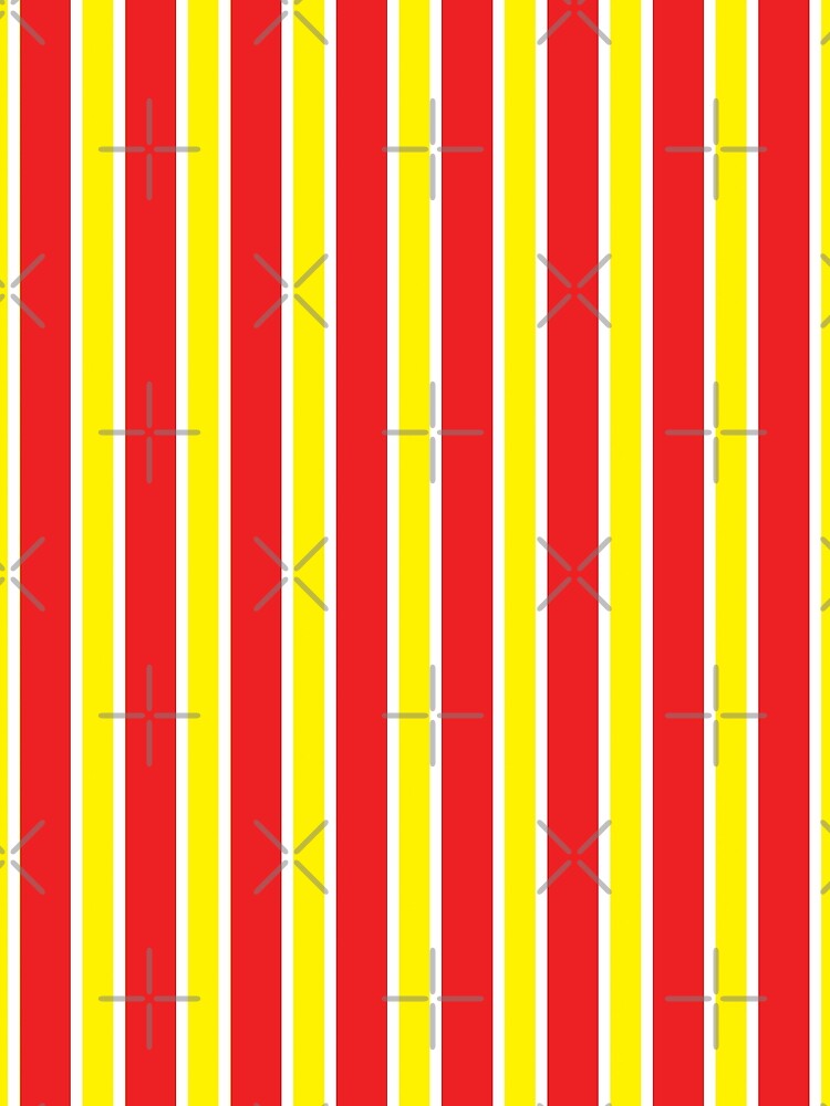 Red, Yellow, and White Classic Stripe Pattern by redjaygraphics
