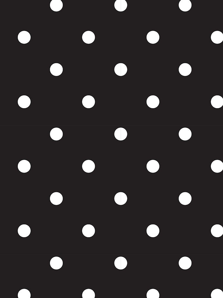Medium Polka Dots Pattern White and Black by Nine Lives Studio