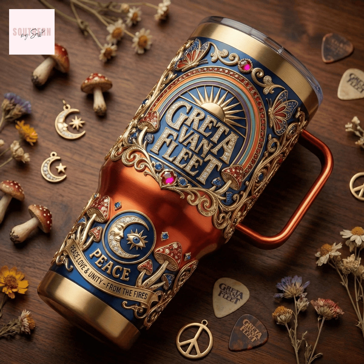 Greta Van Fleet Peace Love & Unity – From The Fires Tumbler