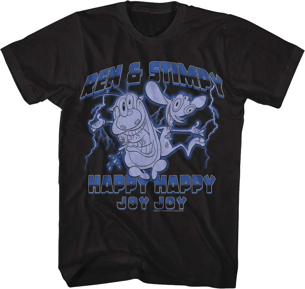 Happy Happy Joy Joy Lightning Ren And Stimpy T-Shirt