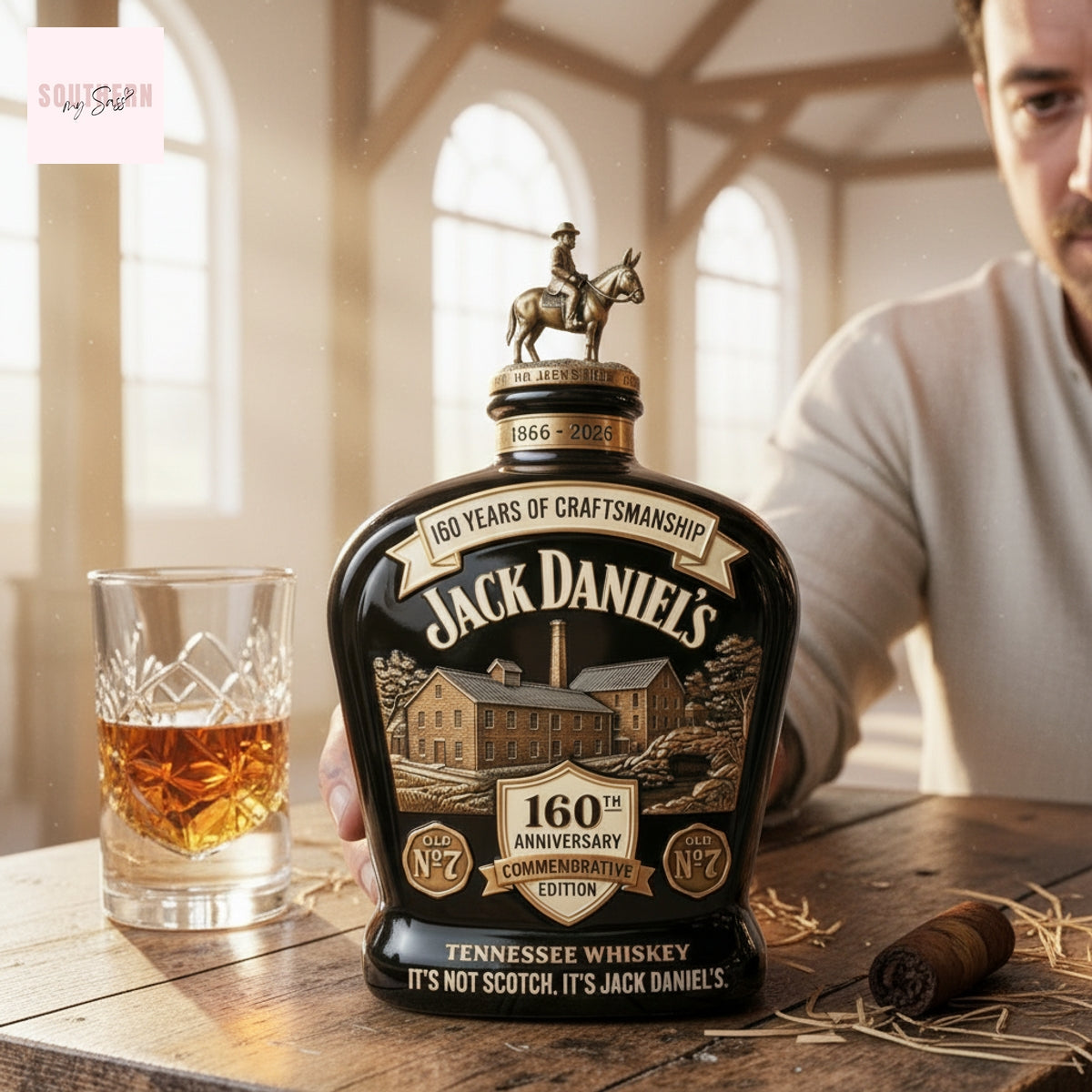 Jack Daniel 160th Anniversary Commemorative Whiskey Bottle