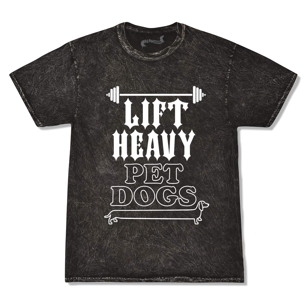 lift heavy, pet dogs unisex tee | black mineral wash