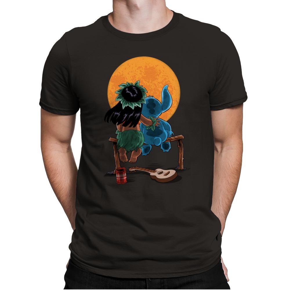 Alien and Girl Gazing at the Moon