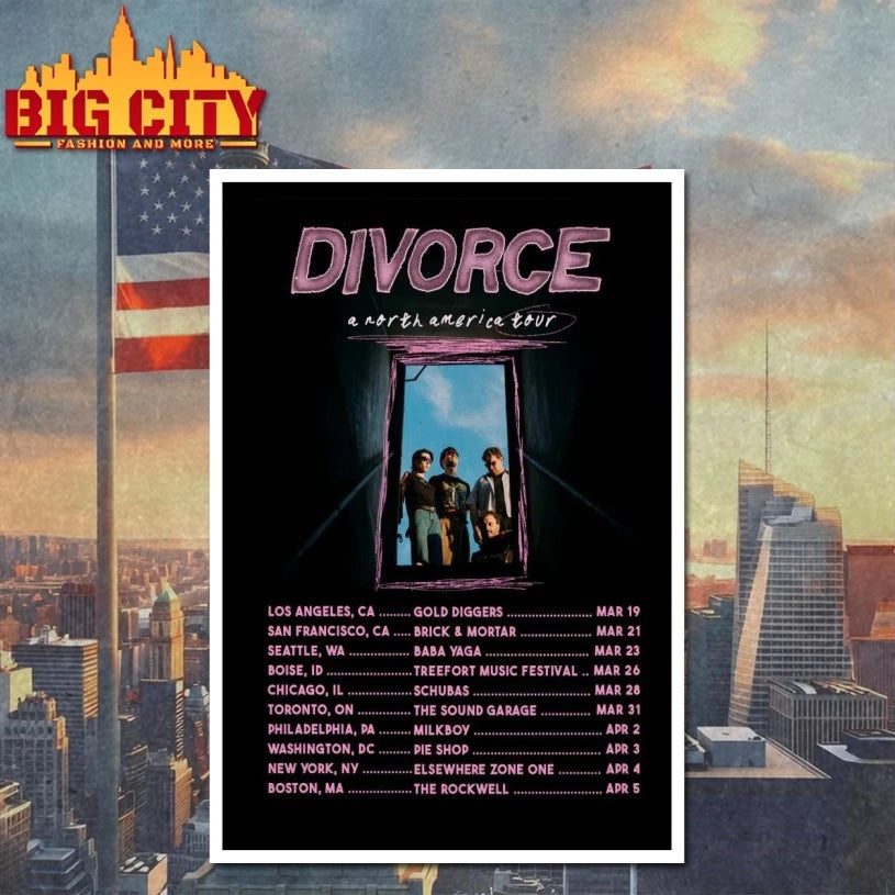 Official Divorce A North America 2026 Tour Poster T-shirt