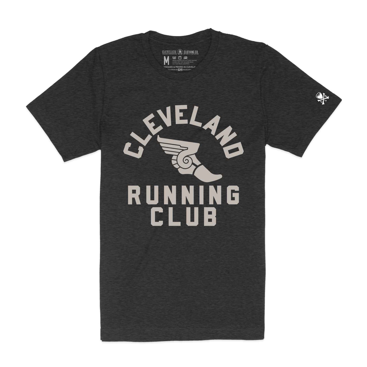 Cleveland Running Club, Dark Grey Heather - Mens/Unisex Crew T-Shirt