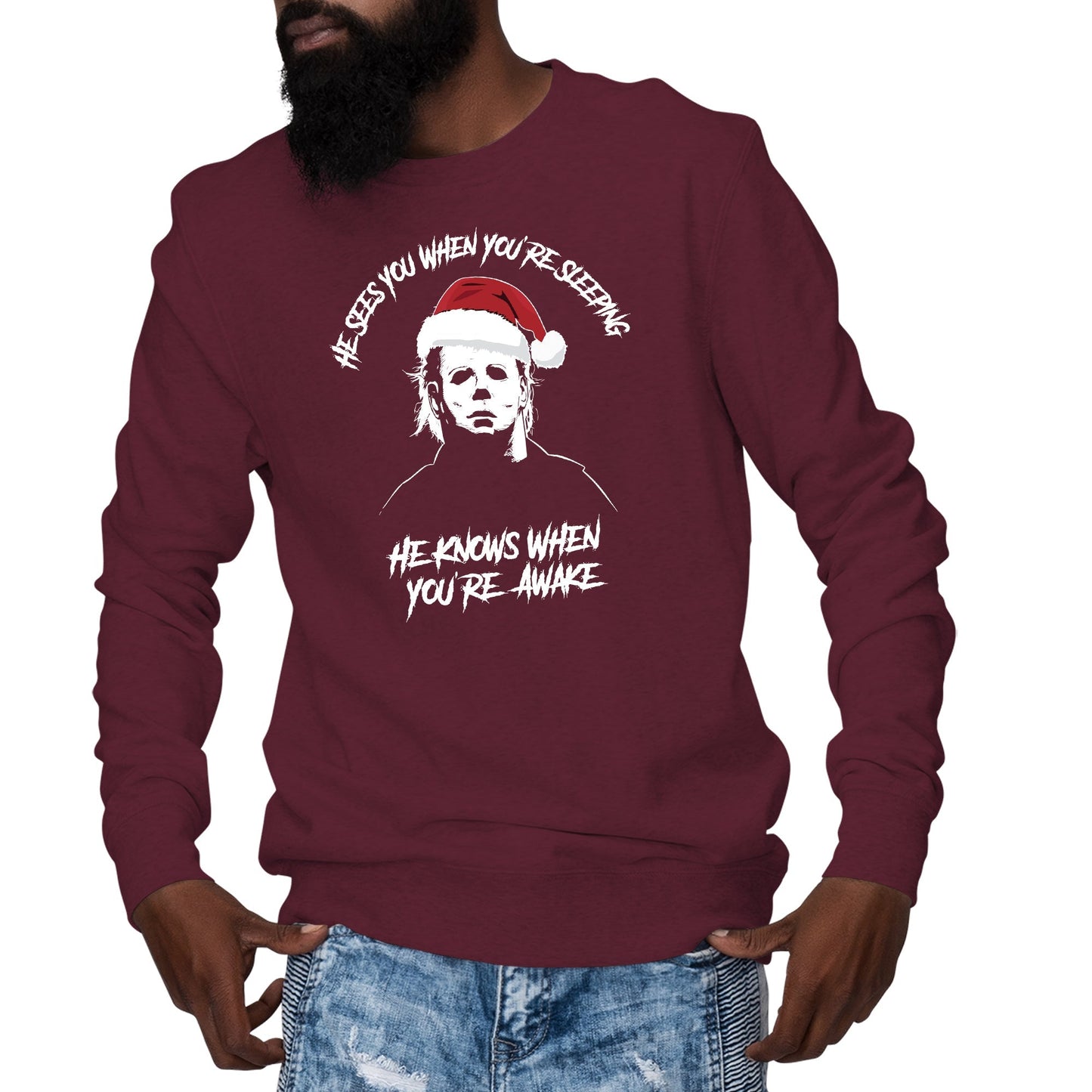 Michael Myers Christmas Sweatshirt Horror Movie Holiday Sweater