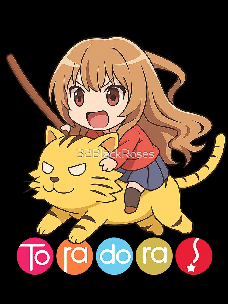 Taiga Aisaka Chibi Riding Tiger – Toradora! Cute Anime Design by 32BlackRoses