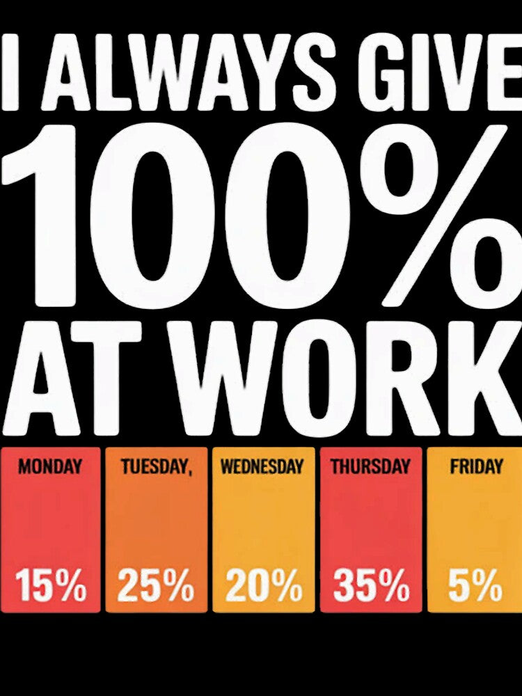 Funny Work Week 100 Percent Effort Humor Office by Vastingan