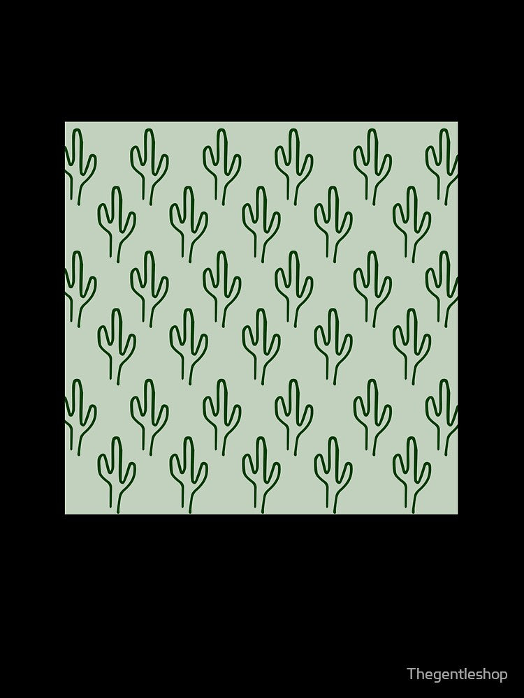 Green boho cactus pattern by Thegentleshop