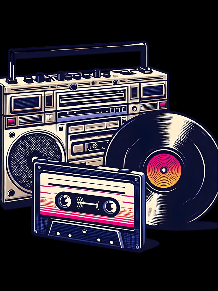 90'S Retro Boombox Cassette Vinyl Record by discriminatio
