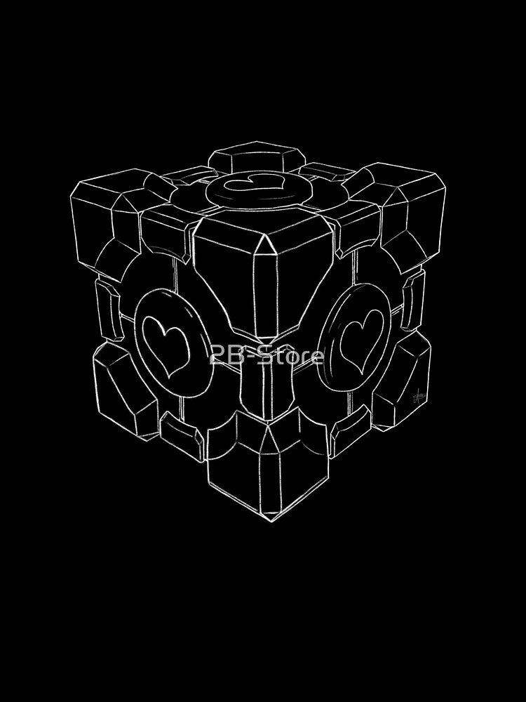 Companion Cube <3 - Portal _ White Lines by 2B-Store
