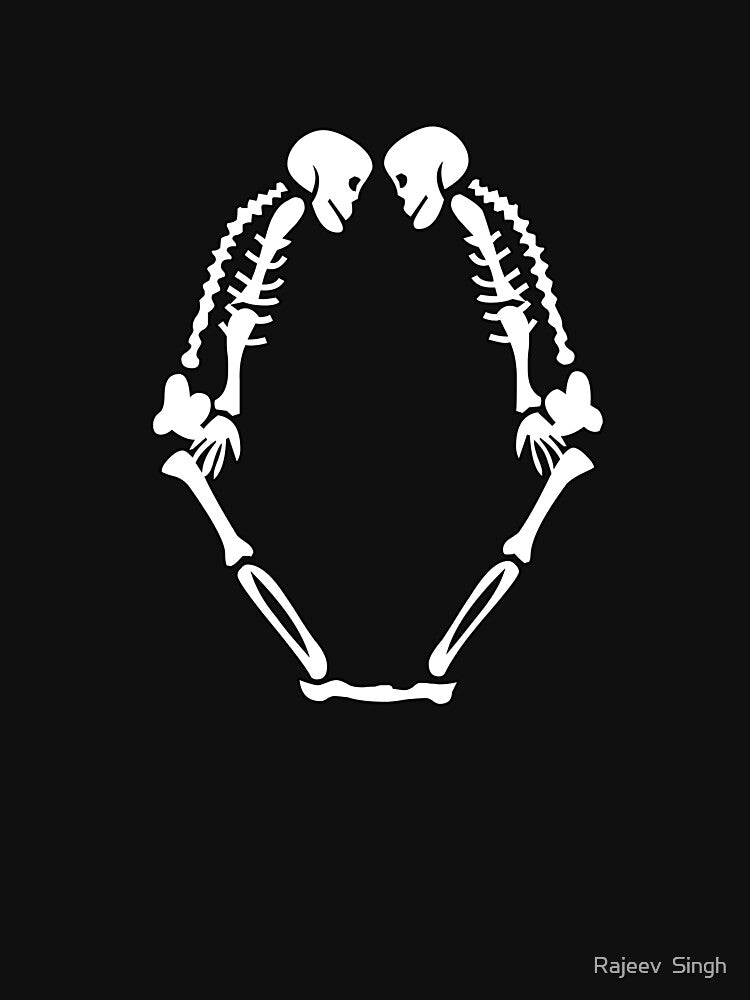 Skulls doing yoga initial monogram O by Rajeev Singh