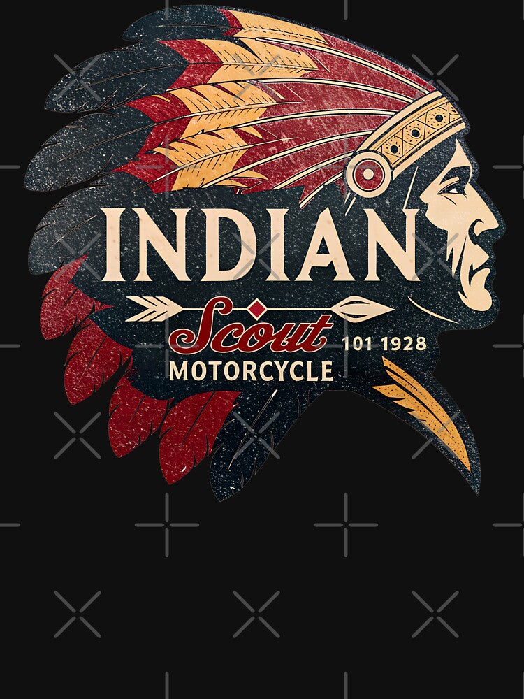 Indian Scout 101 1928 Classic Vintage Motorcycle by EdGraphy