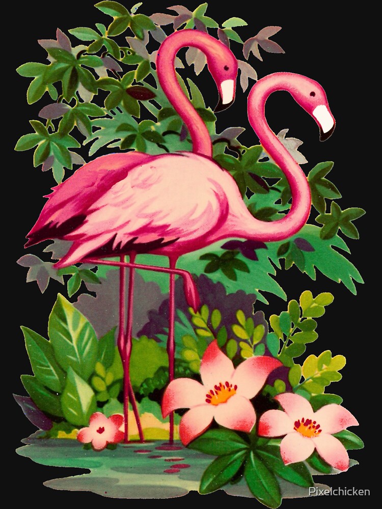 Retro Pink Flamingos by Pixelchicken